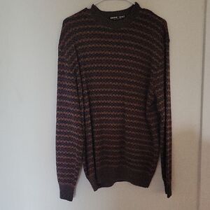 Emme‎  Uno Brown and Black Crewneck Sweater with Classic Fit Soft Texture